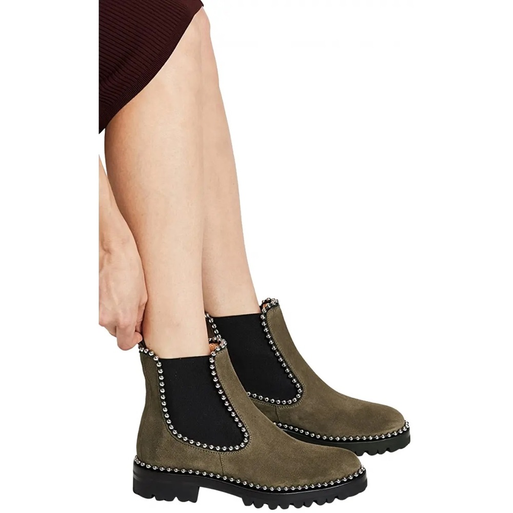 Alexander Wang Studded Suede Combat Boots